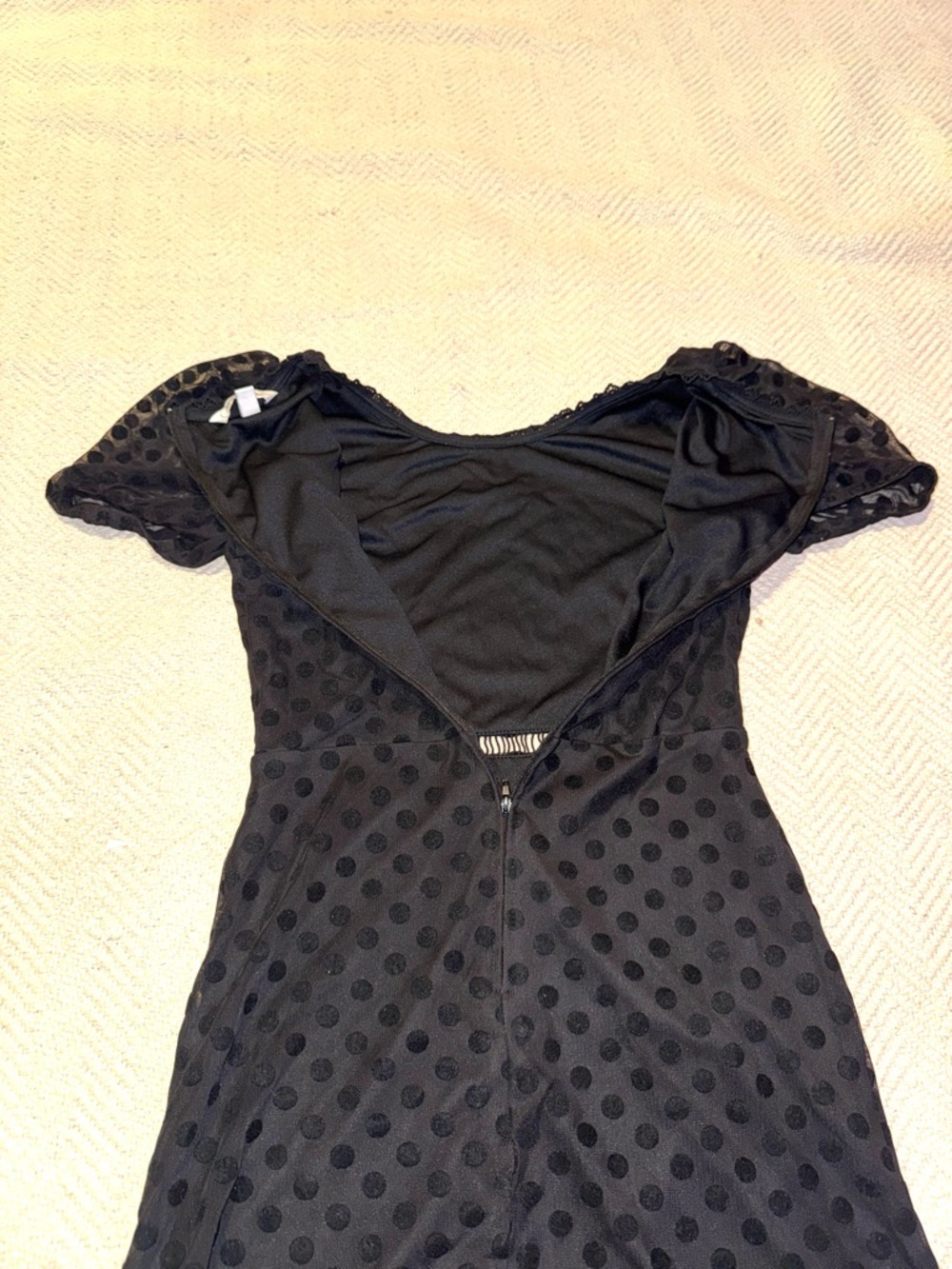 Speechless Black Polka Dot Mesh Mini Dress Size Small [SKU:045] - Picture 5 of 6